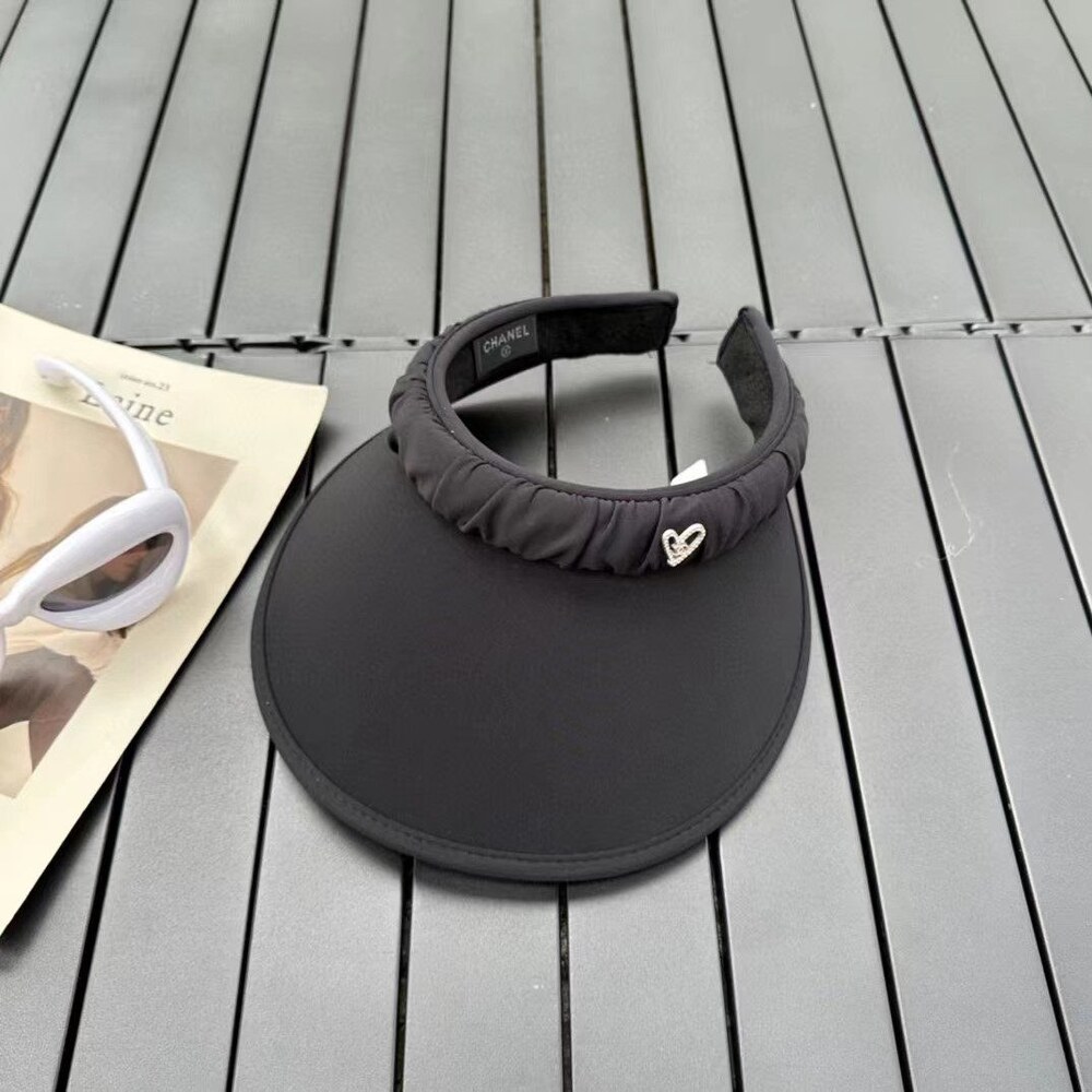 Chanel Ruched Headband Sun Visor in Black